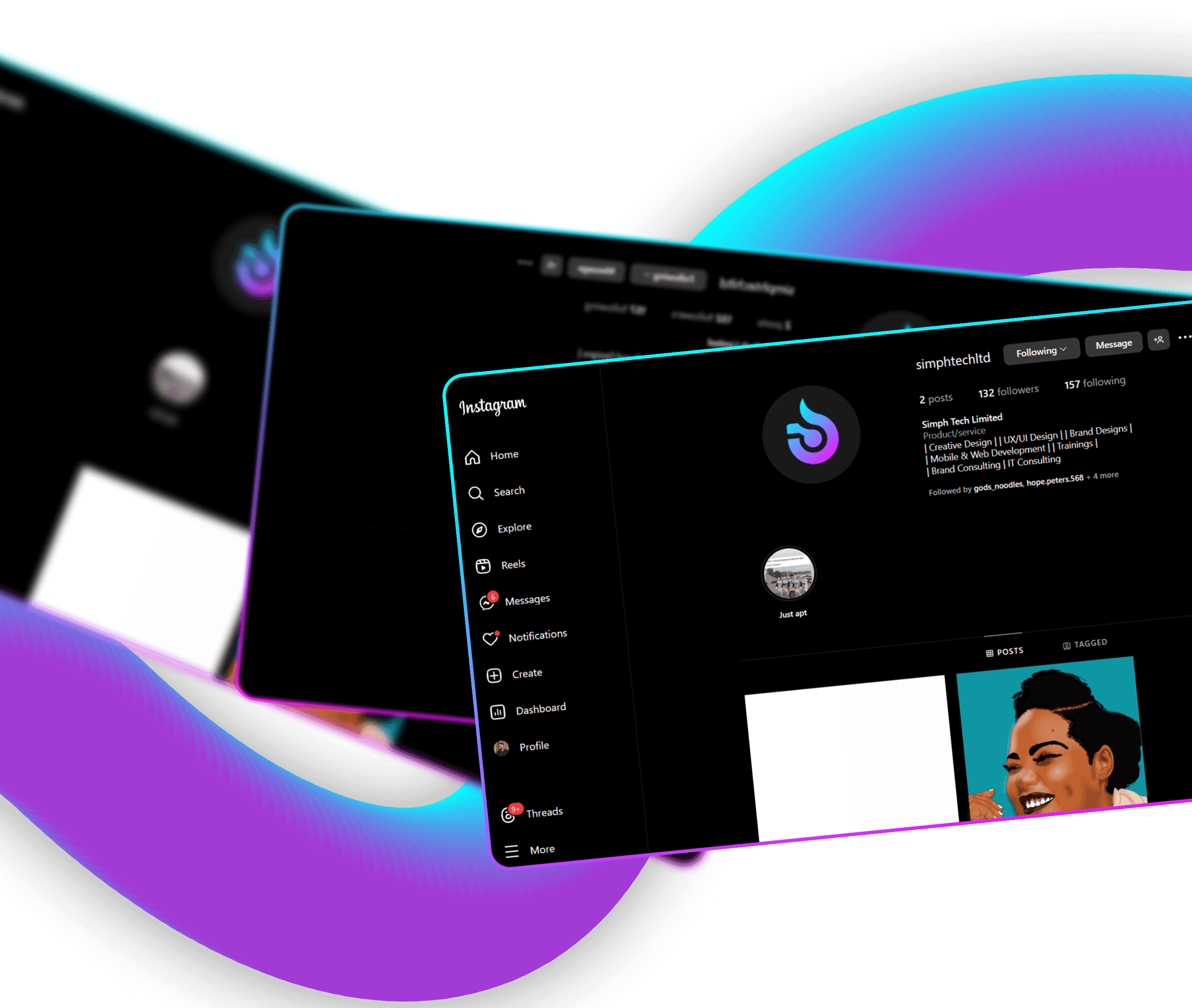 Device mockups showing our work